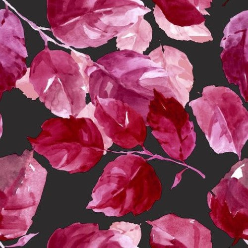 Cocktail Napkin - Maroon Leaves