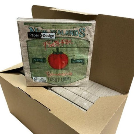 Finest Red Luncheon Napkins in 12 packs, eco-friendly, 3-ply, 33x33 cm, perfect for elegant dining and sustainability.