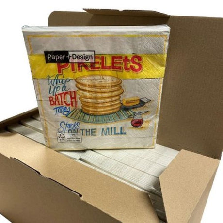 Eco-friendly Luncheon Napkin - Pikelets: 20 durable, 3-ply, 33x33 cm napkins in each of 12 packs, perfect for sustainable dining.