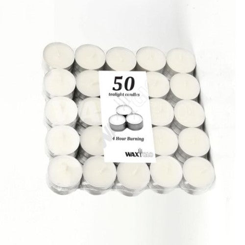 Waxglo - 4hr TEALIGHT CANDLES -BAG 50