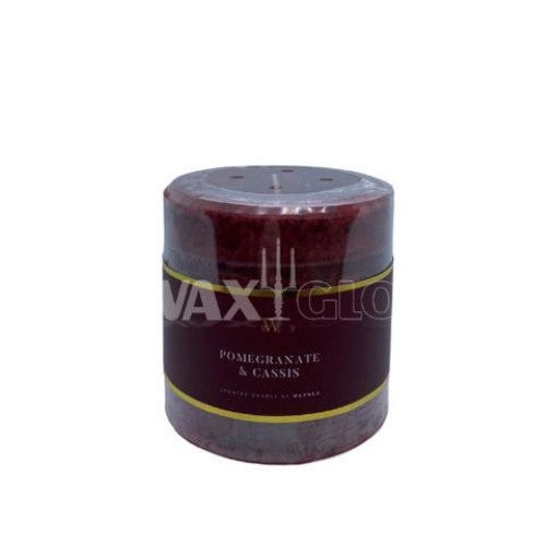Waxglo Scented Candle - 90x90mm W-SCENTED RANGE CYLINDER -POMEGR