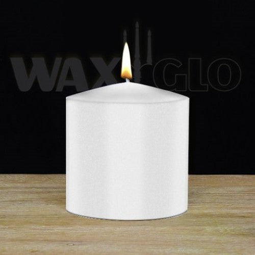 Waxglo Candle - 75x75mm UNWRAPPED CYLINDER -WHITE