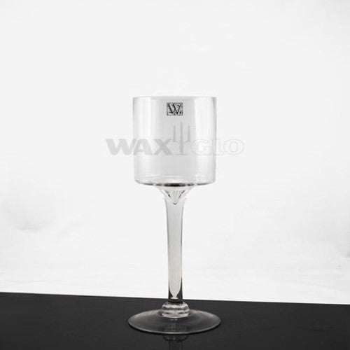 Waxglo- 100x400mm TALL GLASS CYLINDER ON STEM