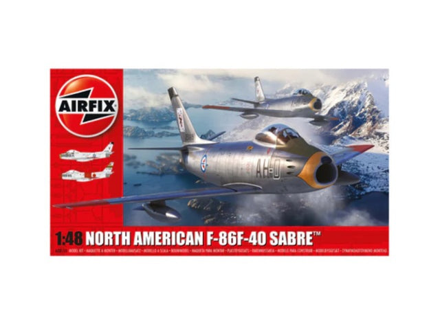 Detailed scale model of the North American F-86F-40 SABR, showcasing its iconic swept-wing design and advanced aerodynamics.