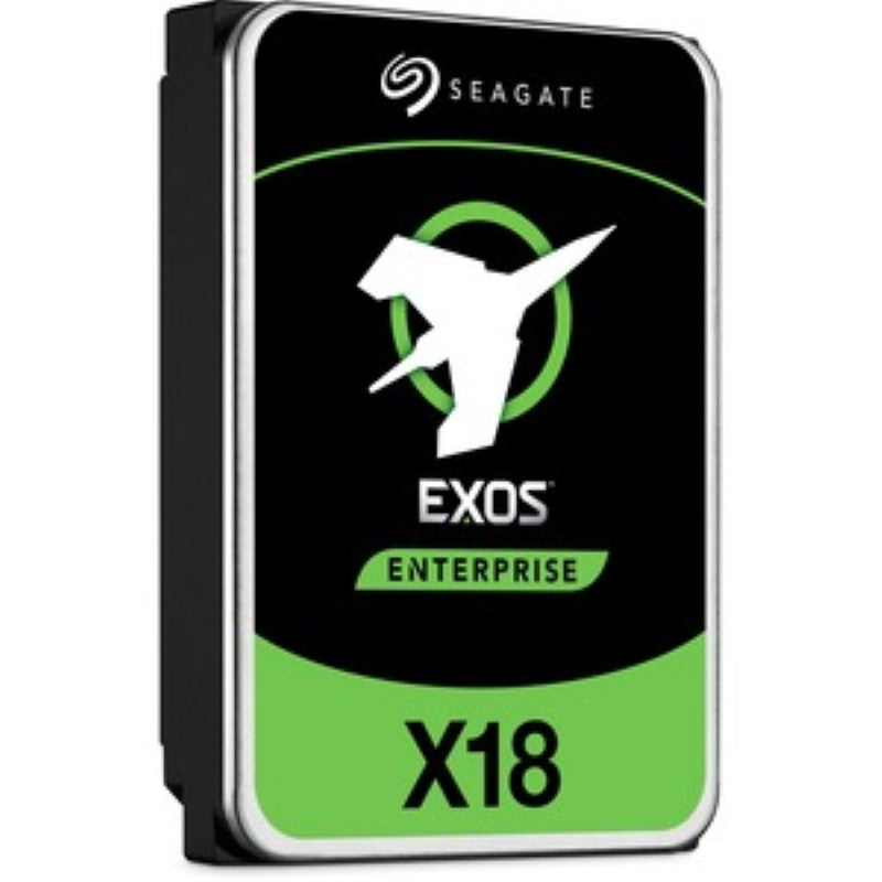 12TB Seagate Exos X18 Internal SATA Hard Drive, optimized for data centers, featuring 7200 RPM speed and helium-sealed design.