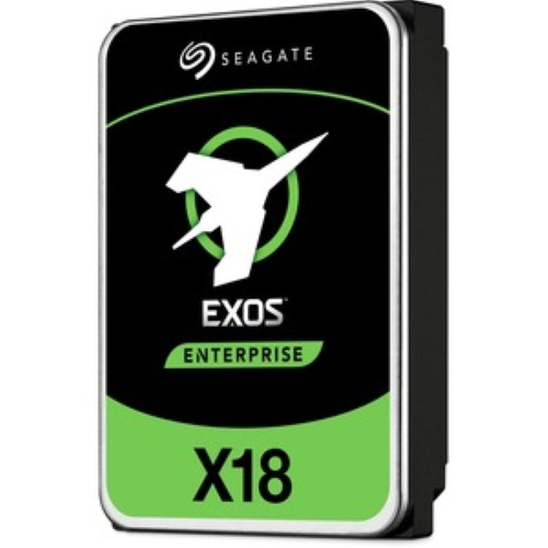 12TB Seagate Exos X18 Internal SATA Hard Drive, optimized for data centers, 7200 RPM speed, and helium-sealed for improved efficiency.