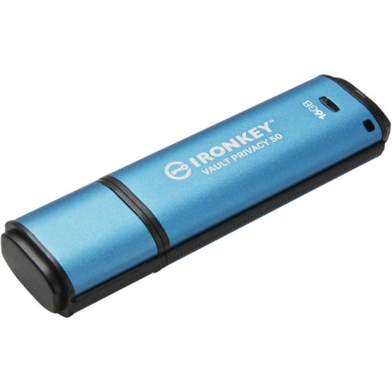 Secure Kingston IronKey Vault Privacy 50 16GB USB 3.2 Flash Drive - AES 256-bit Encryption