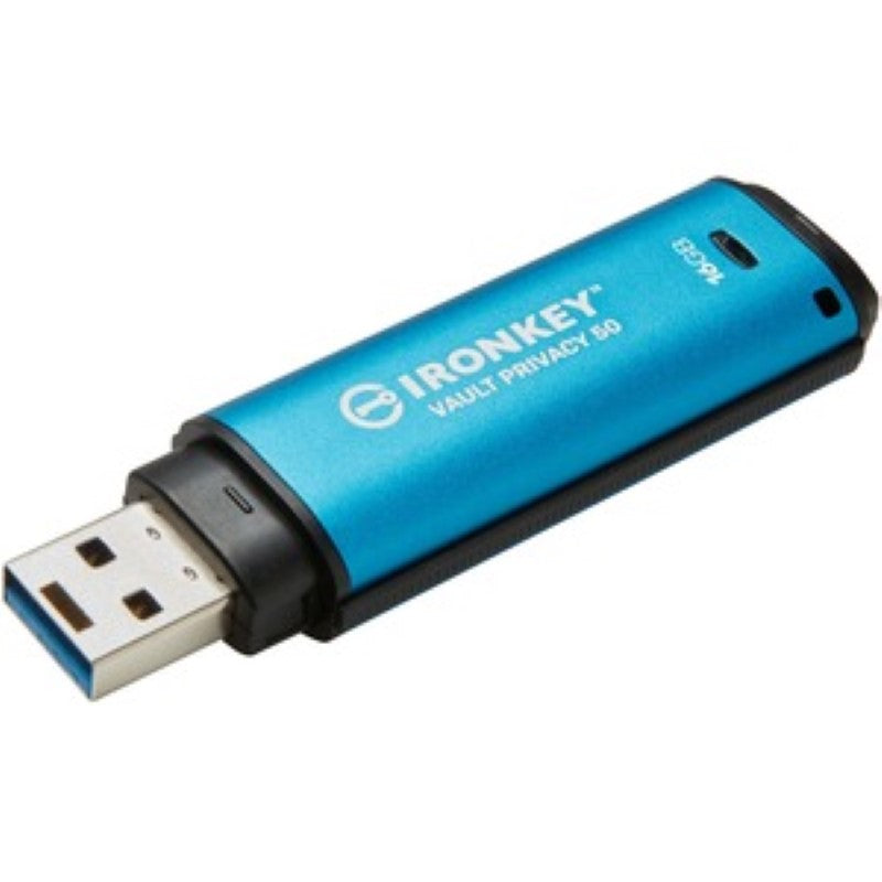 Secure Kingston IronKey Vault Privacy 50 16GB USB 3.2 Flash Drive - AES 256-bit Encryption