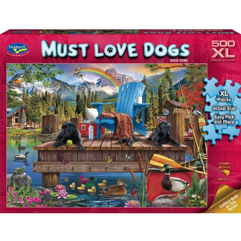Must Love Dogs 500 Piece XL Jigsaw Puzzle Dock Dogs