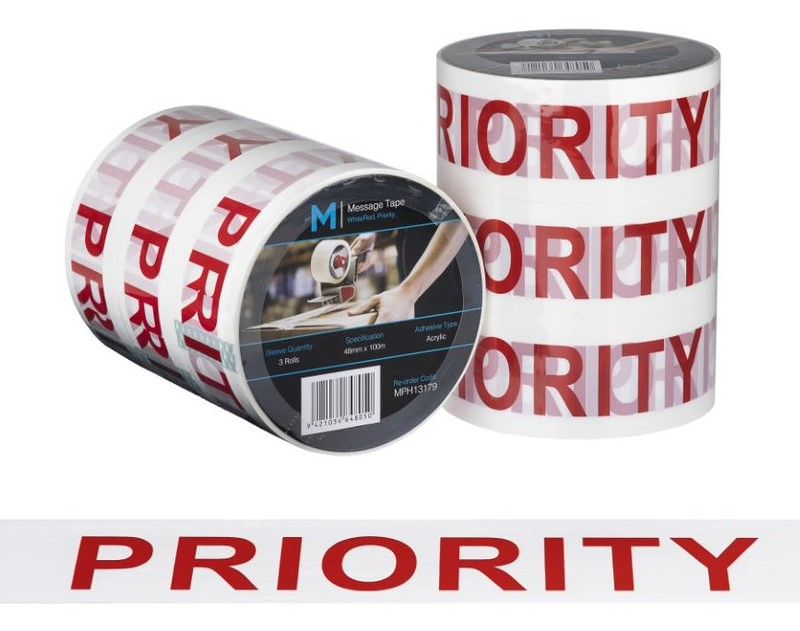 Message Tape Priority - , 48mm x 100mm x 50mu (Pack of 36)