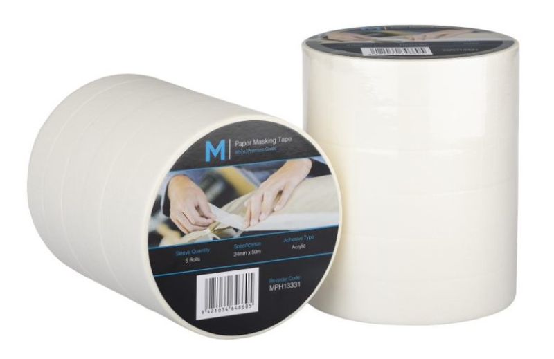 Paper Masking Tape - Cream, 24mm x 50m x 130mu (Pack of 72)