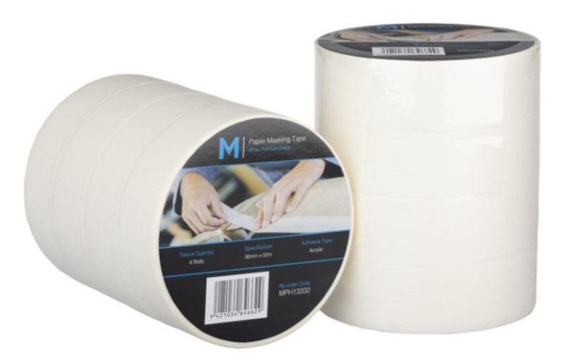 Paper Masking Tape - Cream, 36mm x 50m x 130mu (Pack of 48)