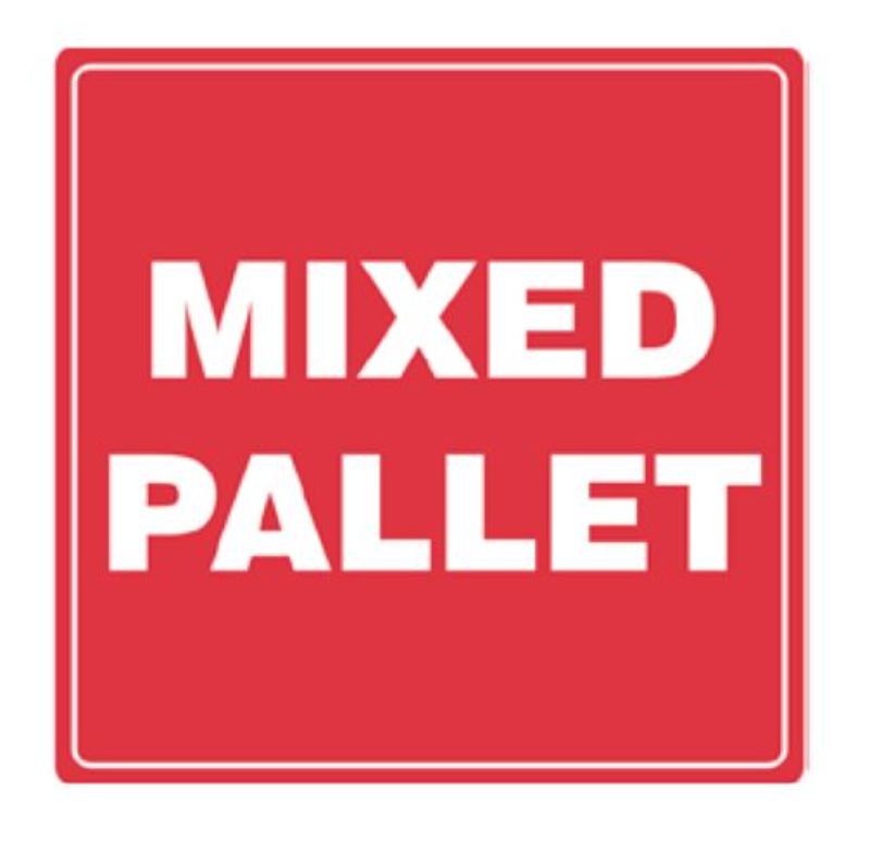 Handling Label Mixed Pallet - Red/White, 99mm x 99mm (500)