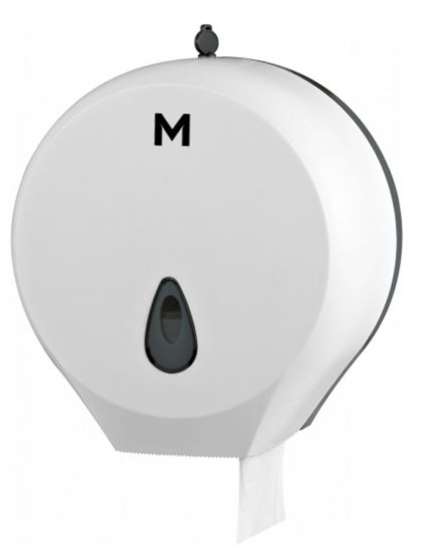 Single Jumbo Roll Dispenser - White, 1 Roll Capacity