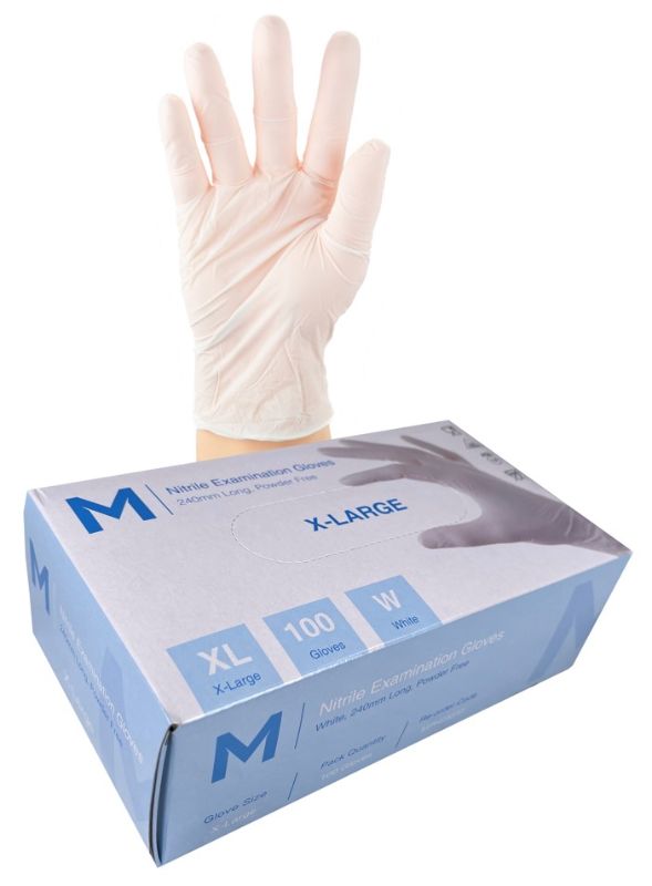 Nitrile Examination Gloves Powder Free - XL, 240mm Cuff, 5.0g (Box of 1000)