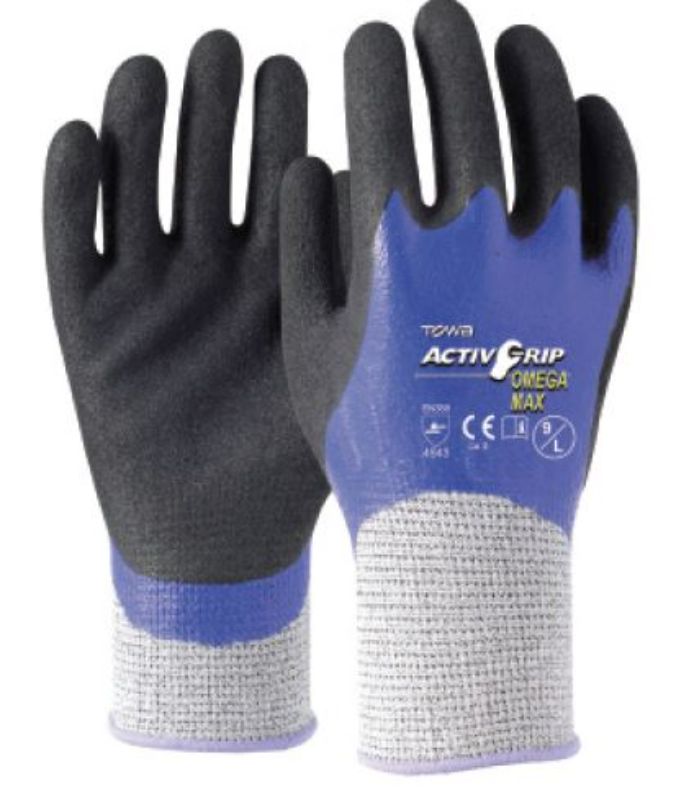 ActivGrip Omega Max Gloves - Blue/Black, M *Cut 5 Protection