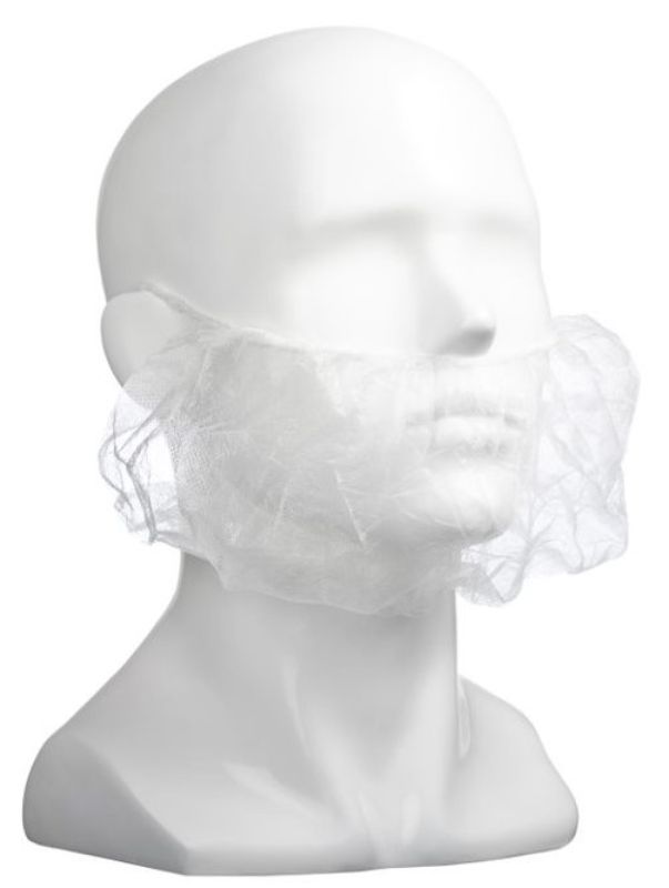 Polypropylene Beard Covers Single Loop - 230mm x 430mm, 12gsm (Box of 1000)