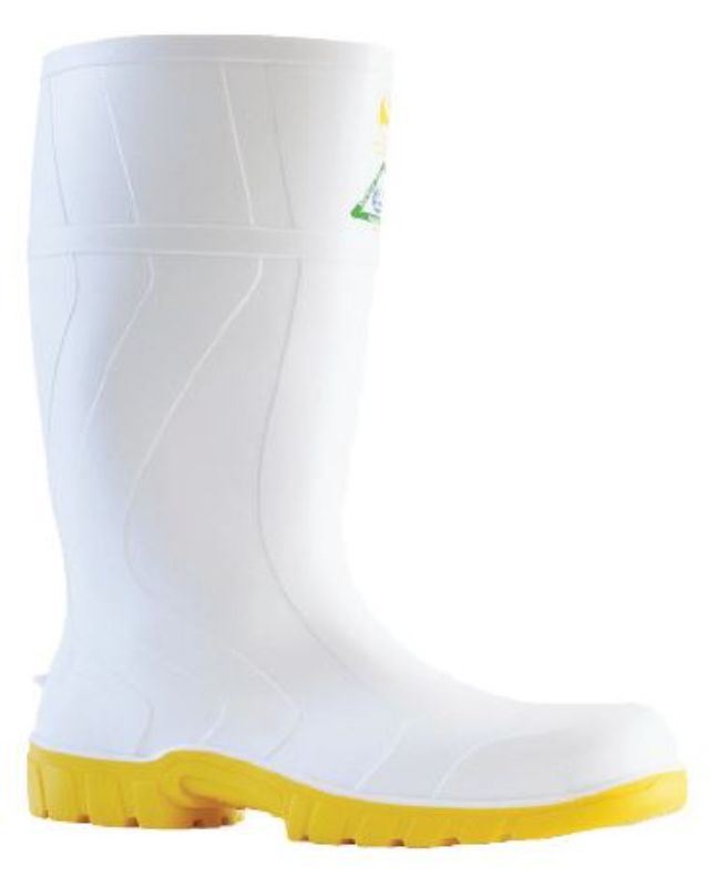 Industrial Gumboots - White/Yellow, Size 7
