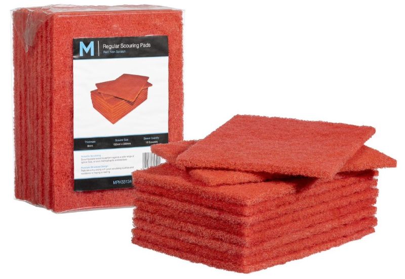 Regular Scouring Pad - Red, 150mm x 200mm x 8mm (Pack of 80)