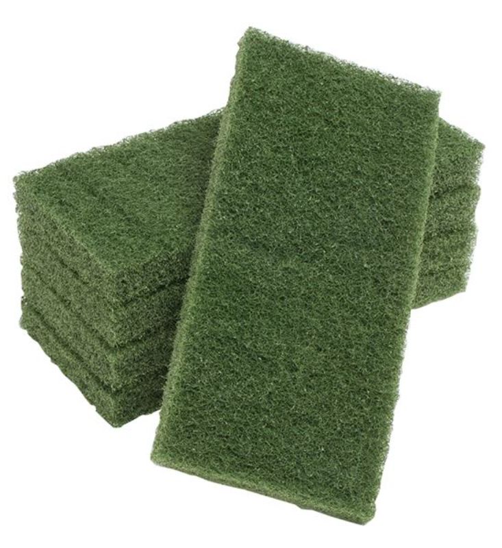Premium Scouring Pad - Green, 115mm x 250mm x 20mm (Pack of 10)