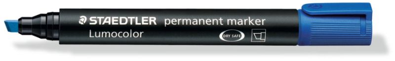 Staedtler Permanent Marker - Blue, Chisel Tip (Pack of 10)