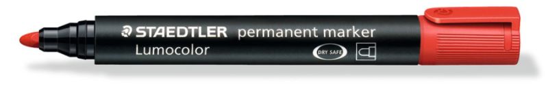 Staedtler Permanent Marker - Red, Bullet Tip (Pack of 10)