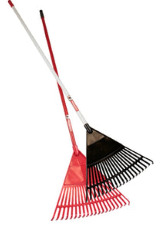 LEAF RAKE PLASTIC HEAD WITH 1.2M METAL HANDLE REDBACK