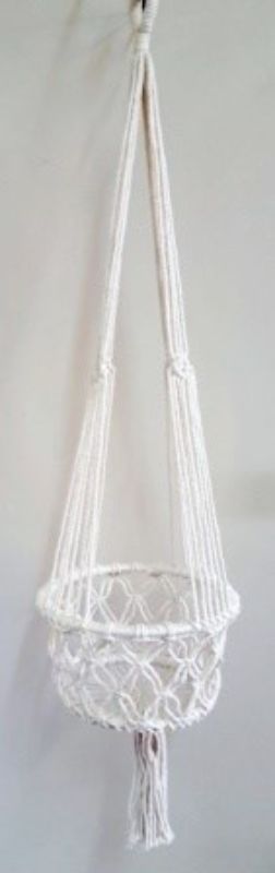 Pot Plant Hanger - Single Macrame White (110cm)