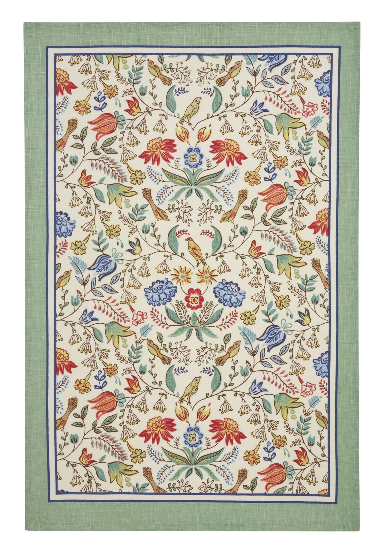 Cotton tea towel featuring an arts & crafts design, perfect for stylish kitchens, 48x74cm dimension.