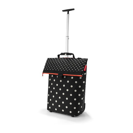 Colorful Reisenthel Trolley M Bag in Mixed Dots, 53cm, ideal for organized travel with 43L capacity and smooth rollers.