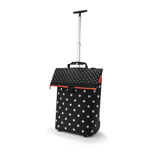 Colorful Reisenthel Trolley M Bag in Mixed Dots, 53cm, ideal for organized travel with 43L capacity and smooth rollers.