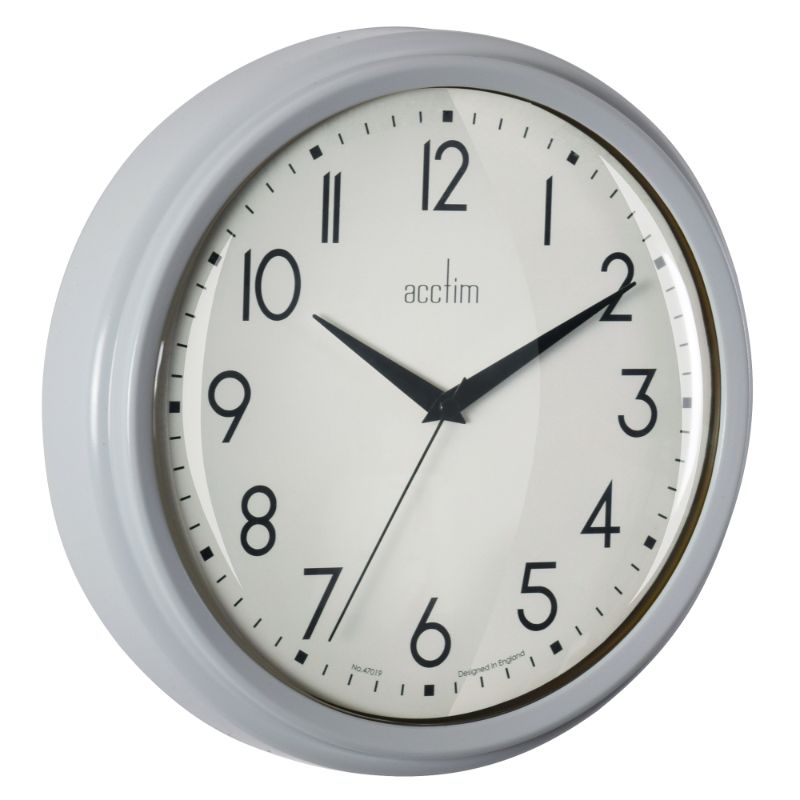 Elegant grey 26cm retro wall clock with clear black numbers, perfect for enhancing home decor and keeping time.