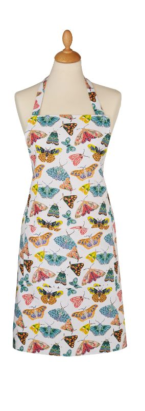 Ulster Weavers Cotton Butterfly House Apron with vibrant design, practical pockets, and adjustable neck strap for versatile cooking.