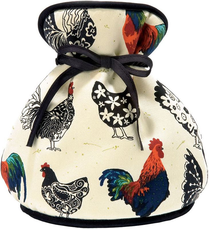 Charming Ulster Weavers Muff Rooster Tea Cosy featuring a rooster motif, perfect for keeping tea warm and stylish.