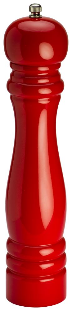 Red 25cm Taylors Eye Witness Pepper Mill, features precise grinding and stylish design for any kitchen or dining table.