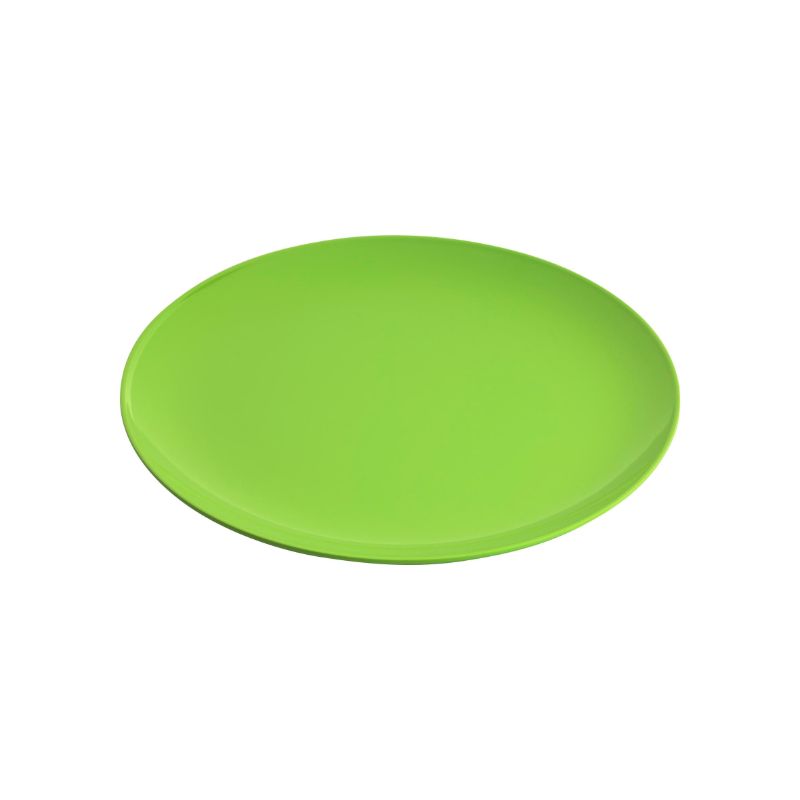 Set of 12 Jab Gelato Lime coupe plates, 25cm, stylish melamine, ideal for hot or cold dishes, dishwasher safe.
