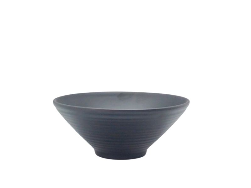 Set of 6 matte black 8cm organic bowls, crafted from durable melamine for stylish, everyday dining.