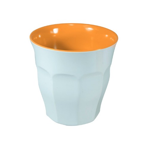Set of 6 Jab Sorbet Tumblers in vibrant Mango and White, durable melamine, ideal for stylish dining and outdoor events.
