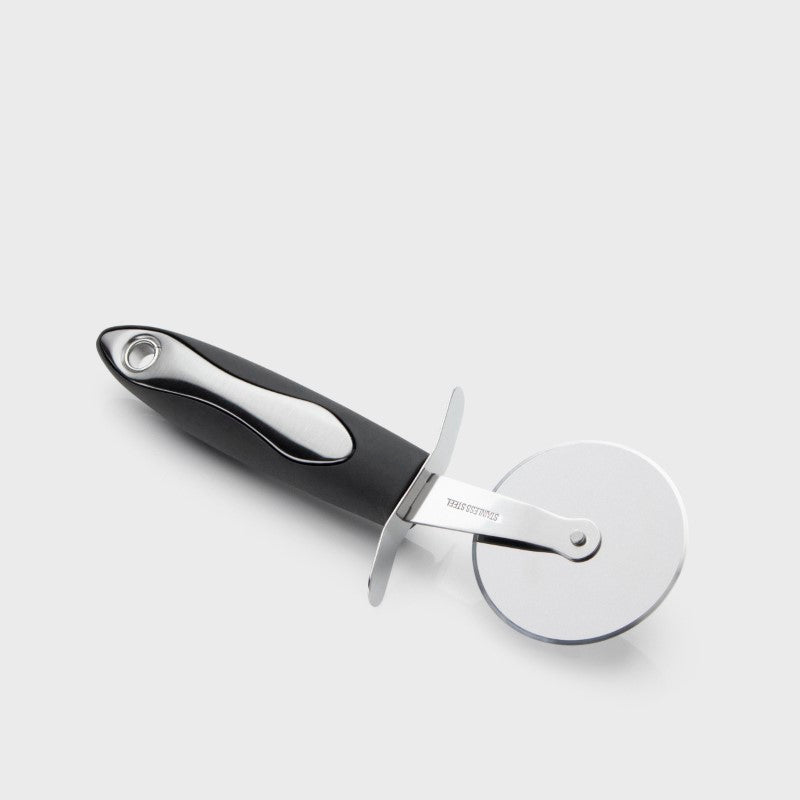 Taylors Pizza Wheel cuts through pizza and dough effortlessly with its ergonomic grip and stainless steel blade.