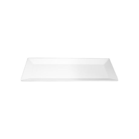 Elegant 48cm white melamine platter, durable and scratch-resistant, ideal for stylish serving at any event.