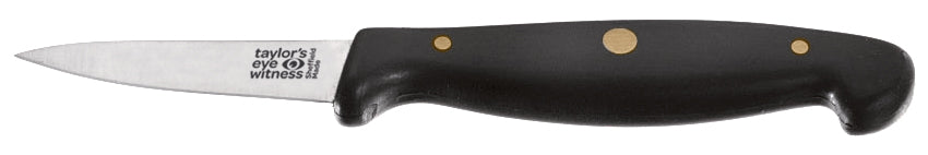 Taylors 6.5cm paring knife with ergonomic handle and high carbon stainless steel blade for precise kitchen tasks.