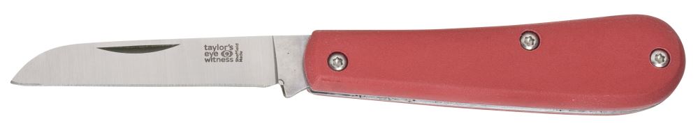 Taylors Endurance Red 9cm lambfoot utility knife with ergonomic handle, ideal for versatile kitchen tasks.