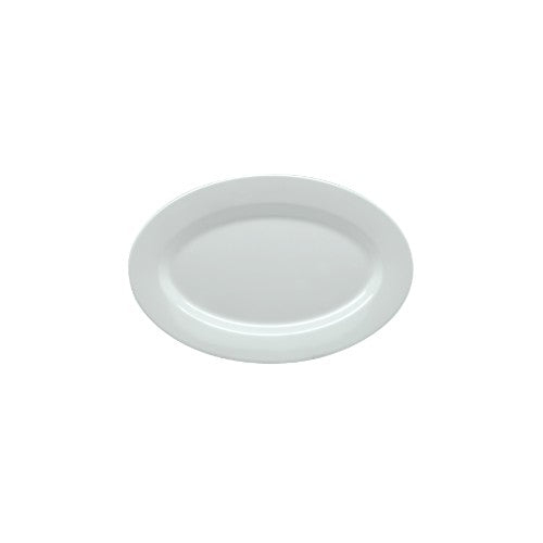 Set of 6 elegant white melamine oval platters, 24cm, durable, dishwasher safe, perfect for any dining occasion.