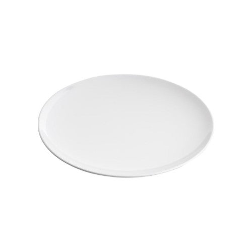Elegant 32cm white melamine plate, durable and scratch-resistant, perfect for indoor and outdoor dining.