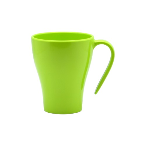 Set of 6 Solid Lime Jab Stacking Gelato Mugs, durable melamine, 330ml capacity, stylish for indoor and outdoor use.