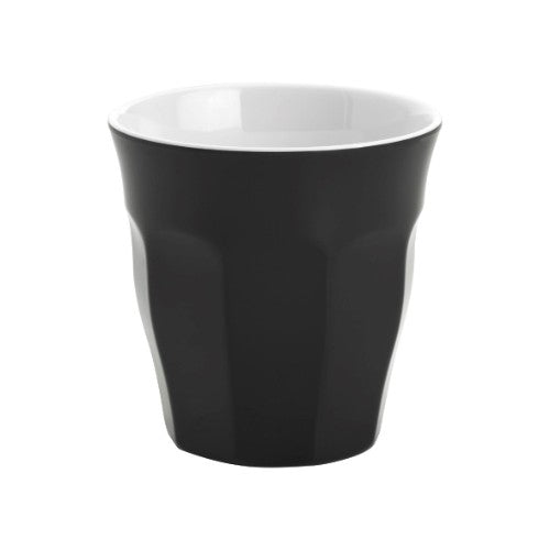 Set of 6 black melamine Jab Tumblers, stylish and durable, perfect for any beverage at home or outdoor events.