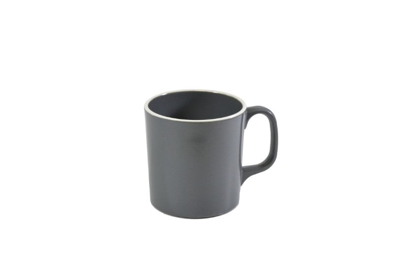 Mug - Jab Vintage Grey/White Rim Enamel Look 300ml - Set of 6