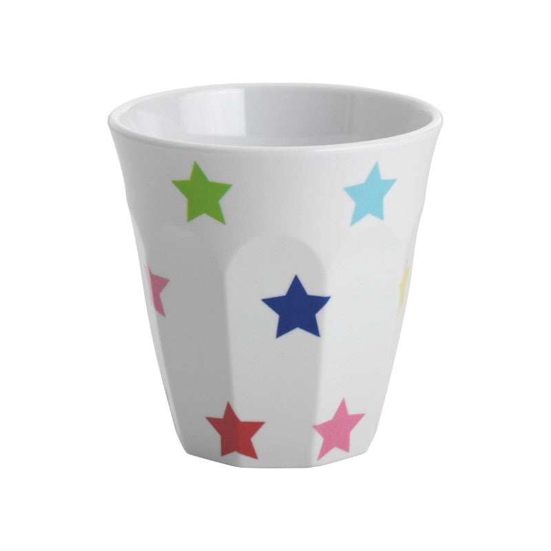 Set of 12 Jab Mixed Star 300ml tumblers in vibrant colors, made from durable melamine, perfect for any occasion.