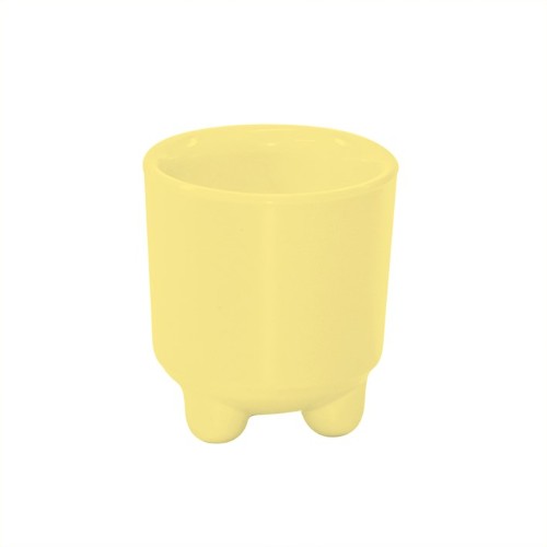 Set of 6 vibrant lemon melamine egg cups, perfect for serving soft-boiled eggs and enhancing dining aesthetics.