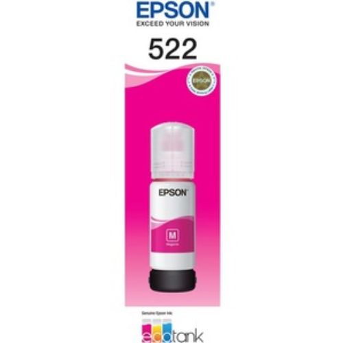 Epson T522 EcoTank Magenta Ink Bottle, 1 L, high-yield cartridge for vibrant, cost-effective printing.